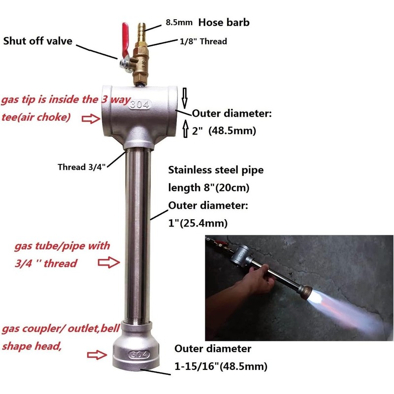 Double Propane Gas Forge Burners with Gas Hose and Regulator
