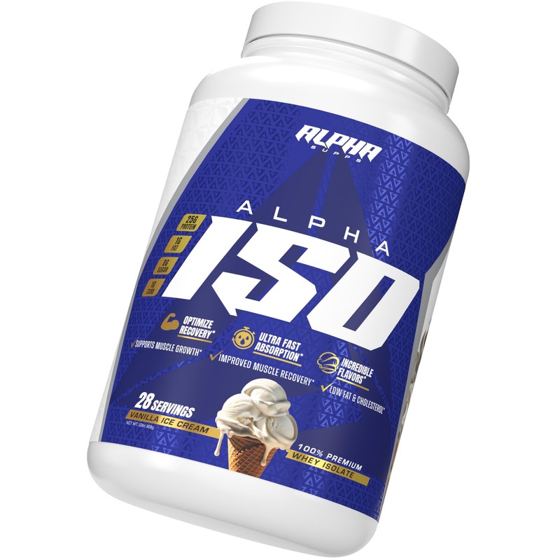 Alpha Supps ISO, Low Carb 100% Whey Protein Isolate Powder,