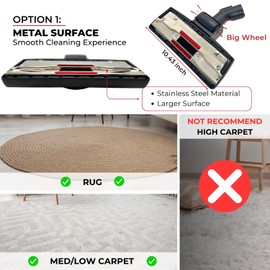 For Miele Vacuum Attachments Accessories 1-3/8'' Inner Diameter Compatible with Miele C1 C2 C3 Vacuum Cleaners -Household Cleaning Attachment Kit (Vacuum Brush Head Dual Mode)