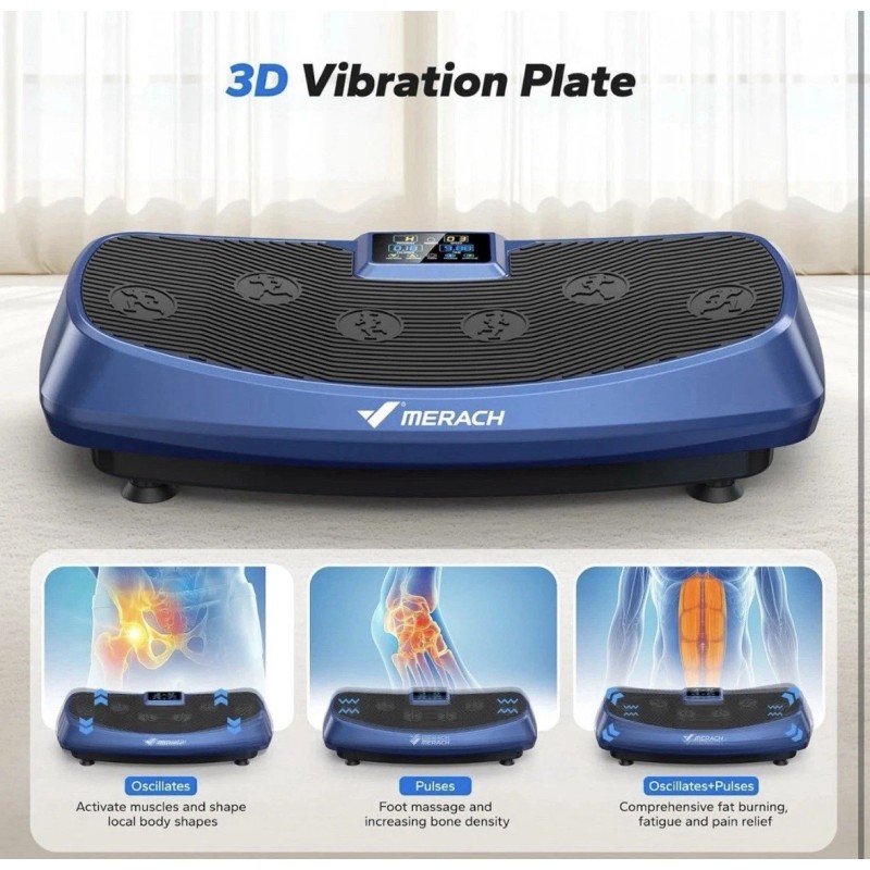 MERACH Vibration Plate Exercise Machine 3D&4D Vibration Plate LED Display