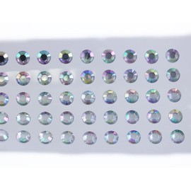 6mm SS30 Crystal AB Self Adhesive Acrylic Rhinestones Plastic Face Gems Stick On Body Jewels for DIY Cards and Invitations Crafts Bling Sticker - 5 Sheets - 250PCS