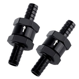2 PCS 3/8" Fuel One-way Check Valve,Non Return Check Valve-Inline,Aluminium Alloy One Way Valves for Water,Petrol,Diesel,Oil,E85,Gas,Air and Other Liquid,Compatible with Most Car Models (3/8")