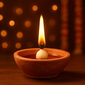 Traditional Handmade Clay Diya Set with Cotton Batti – Pack of 12 Terracotta Oil Lamps for Diwali Decoration, Hindu Pooja, Temple Use, Spiritual Rituals, and Festive Lighting