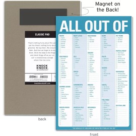 Knock Knock All Out Of Grocery List Note Pad, 6 x 9-inches (Blue)