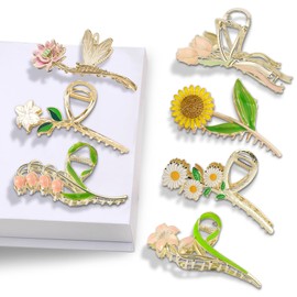 7 Stück Haarklammer Blume, Haarspangen Damen, Flower Hair Clip für Dickes Haar, Claw Clip Kann Als Geschenk für Mädchen Verwendet Werden