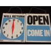2 Open Closed Sign Chain 2 sided 9" X 7.5