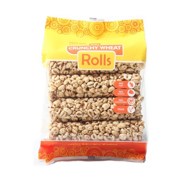 Kim’s Magic Pop Crunchy Whole Wheat Rolls | 12 Bags | 8 Rolls Each | Multigrain, Vegan, Vegetarian | Natural Ingredients | No Fat, No Sodium, No Cholesterol | Healthy, Sweet Snack | Natural Cane Sugar