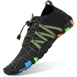 SAGUARO Men's Bathing Shoes, Women's Non-Slip Sole, Quick-Drying Swimming Shoes, C Black, 42 EU