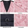 Hi-Tie Blush Pink Suit Vest For Men Jacquard Silk Tie