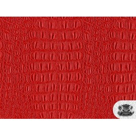 Vinyl Crocodile Gator RED Faux/Fake Leather Fabric by The Yard