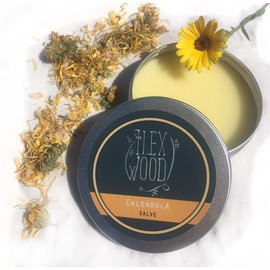 The Ilex Wood - All-Natural Skin Balm - Vegan Calendula Salve - soothes rashes, itching, dry skin, eczema, cruelty free, plastic free, handmade in the UK - 100ml