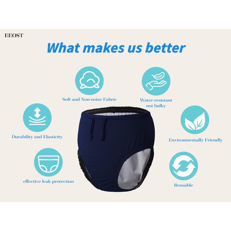 EEOST Adult Reusable Swim Diapers Special Needs Swimwear for Incontinence