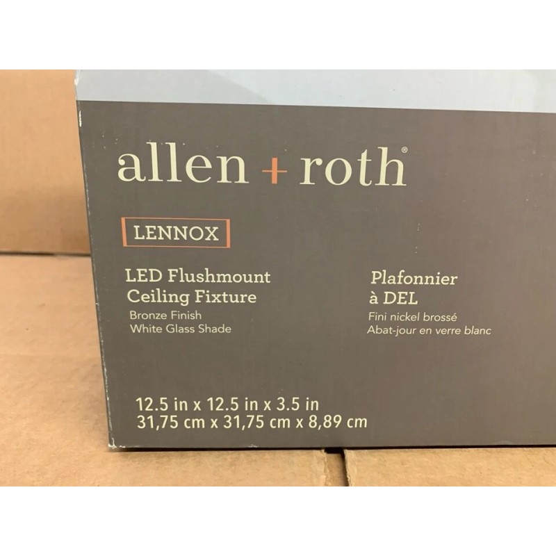 allen + roth 1-Light 12.5-in Bronze LED Flush Mount Light