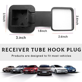 KVAEY 2 Inch Trailer Hitch Cover, Rubber Tube Plug Insert Cap for 2" Receivers, Square Dustproof Tow Receiver Tube Plug Cap, Universal Tow Hitch Cover for for Most Vehicles, SUV (Eagle with Buckle)