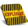 1 x Square Jumbo Size Coaster 12cm Explosive Warning Sign