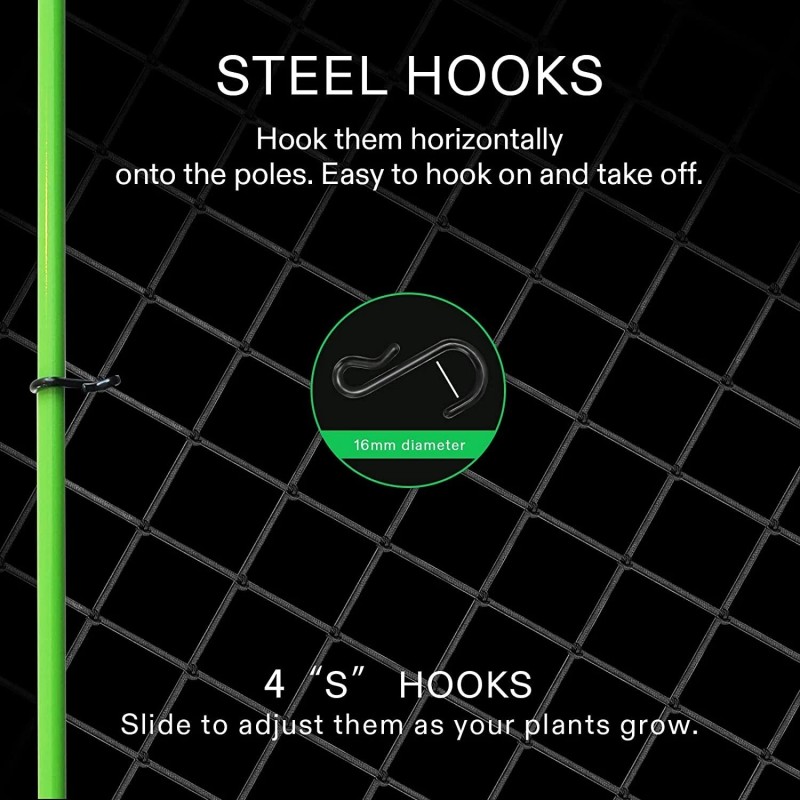 VIVOSUN 2-Pack 3x3FT Elastic Trellis Netting w/ Hooks for Plants