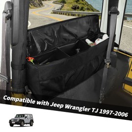 Jimen Compatible with Jeep Wrangler TJ 1997-2006, Trunk Storage Bag Cargo Organizer, Driver Side