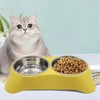 Arightmu 2-in-1 Stainless Steel Pet Bowls | Non-Slip Tilted Cat