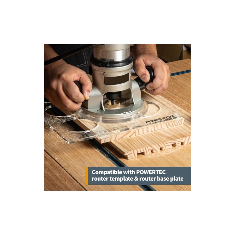 POWERTEC Router Guide Bushing Solid Brass 5/8", Short Shank Precision