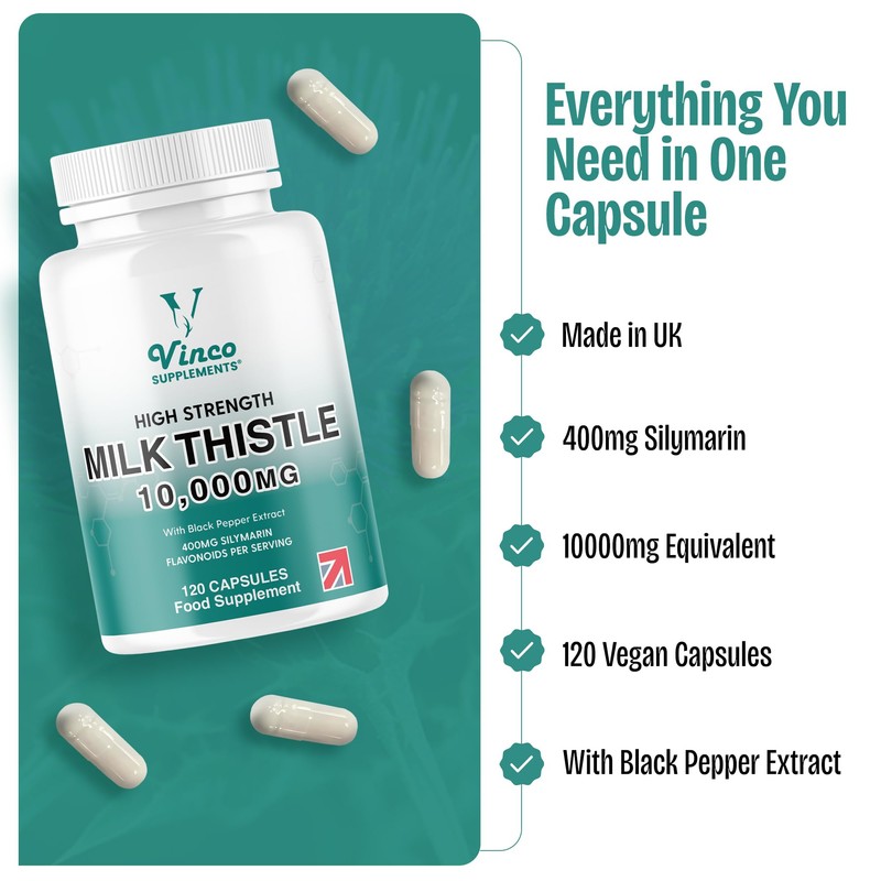 Milk Thistle High Strength 10000mg - 400mg Silymarin per Capsule