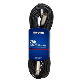 Shure C25J - Cable Hi-Flex de 25 pies con conectores XLR cromados, color negro