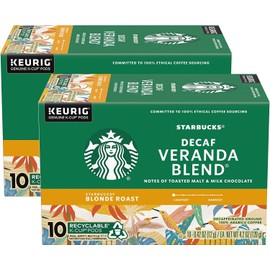 Starbucks Coffee Starbucks Decaf House Blend Coffee K-Cup Pods, Medium Roast Decaffeinated Ground Coffee K-Cups for Keurig Brewing System, 10 CT K-Cups/Box (Pack of 2 Boxes) 10 Count (Pack of 1)