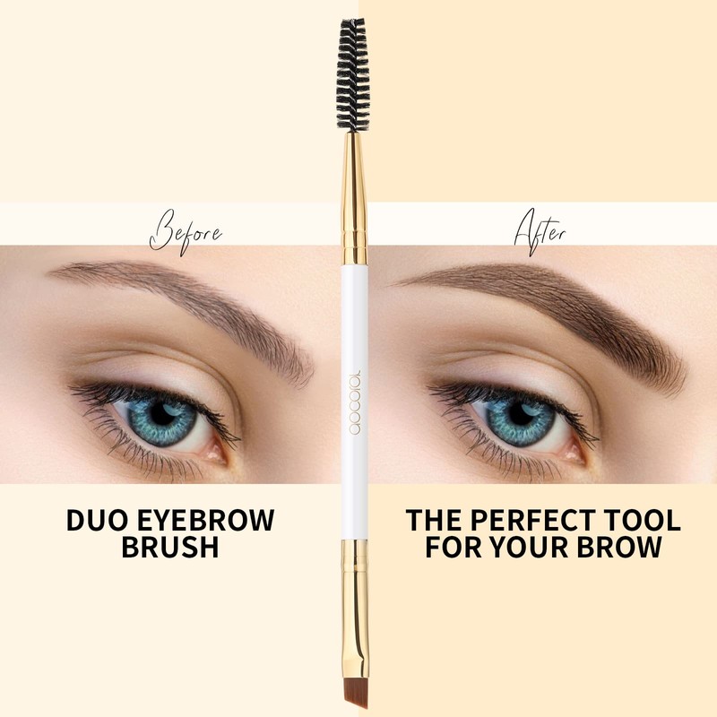 Docolor Eyebrow Brush Duo Eyebrow Spoolie 1Pcs Professional Angled Eye