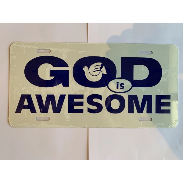 Unbranded Made in the USA! God Is Awesome license plate.