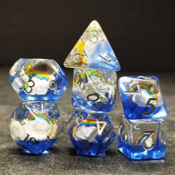 Sage's Portal Familiars and Reagents Resin DND Dice Set Polyhedral