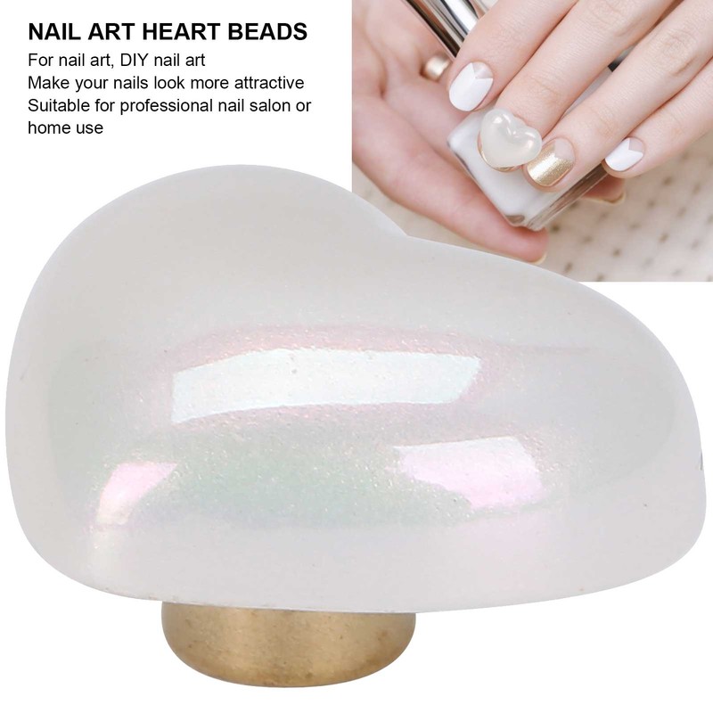 10pcs Heart Beads Imitation Pearls Beads Nail Art Decoration DIY