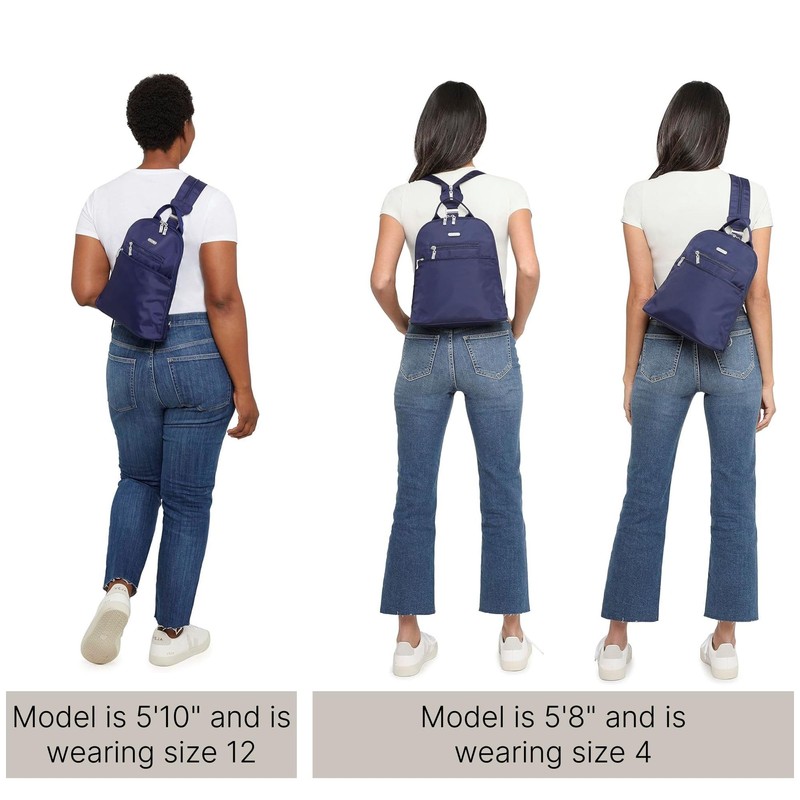 Baggallini Essential Convertible Backpack - Small 12x11 Inch Sling Bag