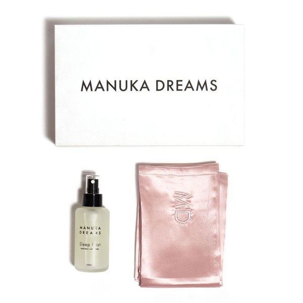 MANUKA DREAMS Signature Sleep Set - Blush Pink Silk Pillowcase & Sleep Mist - 2 x items