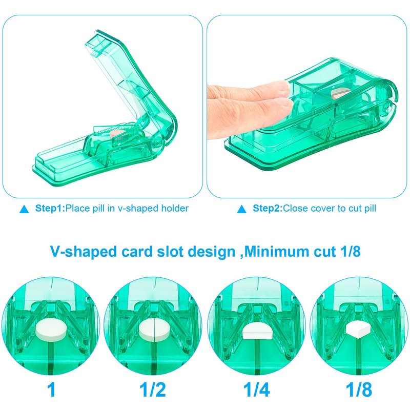AVIDACE 2PCS Pill Cutter, Professional Pill Splitter for Cutting Small