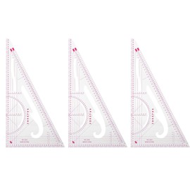 3 piezas regla de coser regla de costura triangular regla métrica herramienta de costura para confección, sastrería, diseño, clasificación de patrones, ropa de bricolaje