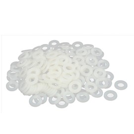 TOP-VIGOR 200Pcs White Nylon Flat Washers, M10 x 20mm x 2mm Insulating Round Seal Spacer Tap Sealing O Ring Gasket for Faucet Pipe Water Hose