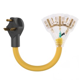 30 Amp to 20 Amp Adapter 110 RV Distribution NEMA TT-30P Male to 3X 5-20R Household Outlet Female 30amp Plug Splitter to 15Amp 5-15/5-20 1FT ETL Listed