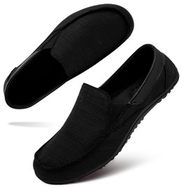 Tvtaop Womens Slip on Shoes Loafer Flat Comfortable & Lightweight for Casual Walking Work Driving Office,with Thin Sole,Black,Women's Size 8.5