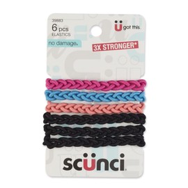 Scunci Everyday and Active Strand Elastics | Assorted Colors | 6-Pcs per Pack | 1-Pack