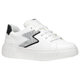 Geox Girls' J Mikiroshi Girl A Trainers, White silver