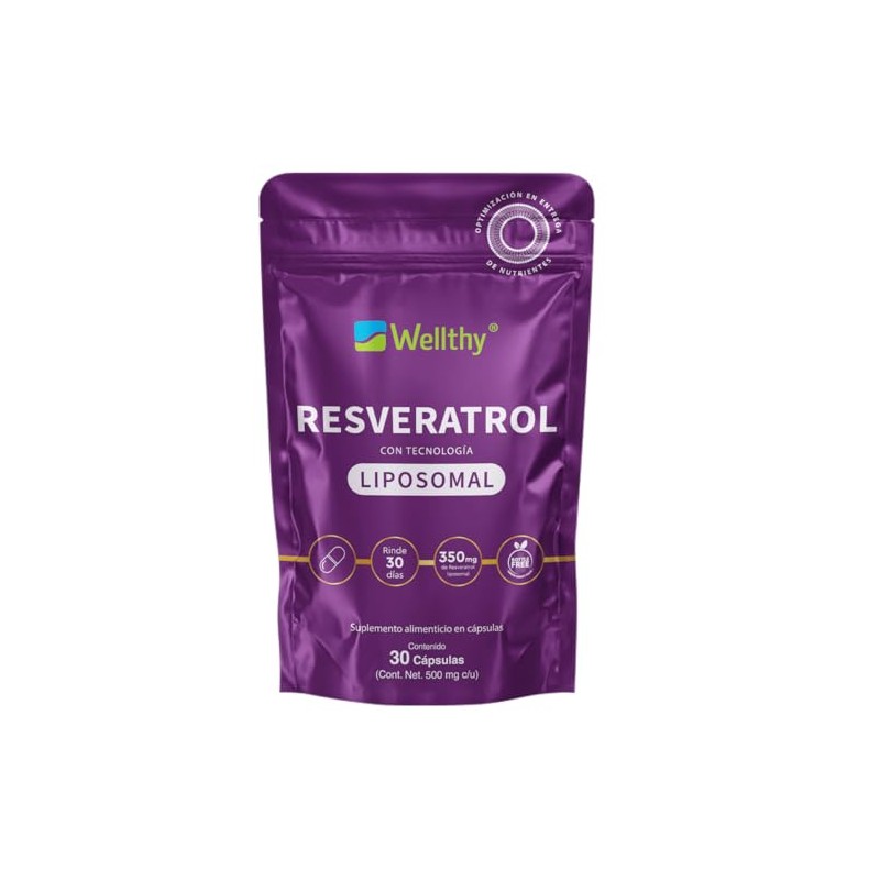 Wellthy Resveratrol Liposomal Cápsulas Entrega Optimizada Mas Alta Biodisponibilidad Cápsula