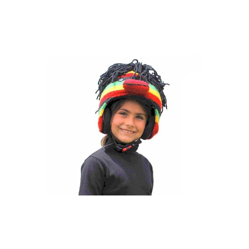PINK YAK Ski Helmet Cover Rasta Monkey