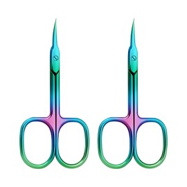 Pack of 2 Coloured Titanium Scissors for Dead Skin, Made of Stainless Steel, Rustproof and Durable, Suitable for Trimming Dead Skin Areas and Daily Care