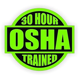 StickerDad® 30 Hour OSHA Trained (3pack) size: 2" ROUND color: LIME GREEN/BLACK - Full Color Printed Sticker for Hard Hat, Helmet, Windows, Walls, Bumpers, Laptop, Lockers, etc.