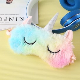 Annimal Eye Mask for Sleeping Plush Cartoon Unicorn for Adults Children, 3D Cute Eye Mask Unicorn Breathable Eyeshade Ideal for Travel Naps (Colour)