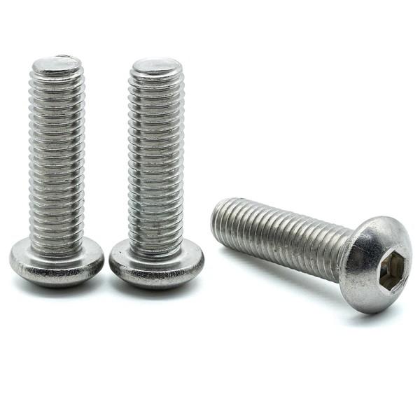 Hippo Hardware M6 (6mm X 55mm) Button Head Allen Bolts Hex Socket Screws A2 Stainless Steel (Pack of 30)