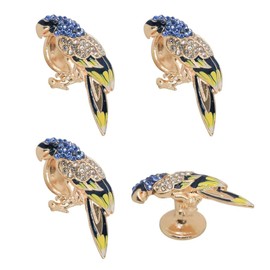 glrovazas 4Pcs Parrot Knobs, Animal, Fun Cabinet Knobs Single Hole Handles Drawer Knob, Zinc Alloy for Kitchen Dressers Knob and Closets, for Kitchen Dressing Table, Wardrobe Door Hardware