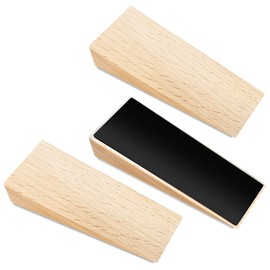Xpieoyrm Pack of 2 Door Wedge Made of Solid Wooden Door Stopper, Door Stopper Floor, Wooden Wedges Small Made of Natural Beech, Furniture Wedges, Versatile Door Stopper for Including Wood, Tiles