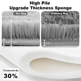 Blivonta Area Rugs for Bedroom Living Room, 4x6 Soft Large Fluffy Fuzzy Shag Plush Furry Carpet, Soft Indoor Floor Mat for Kids Nursery Home Dorm Office Decor Aesthetic, Light Grey