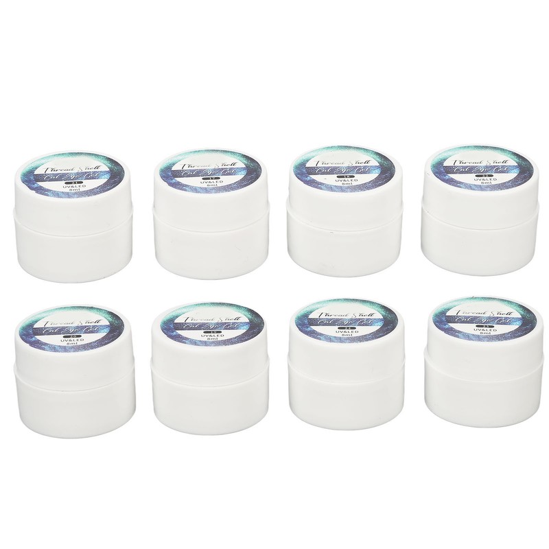 Holographic Nail Polish Set 8 Colors Glitter Smoothing Texture Nail