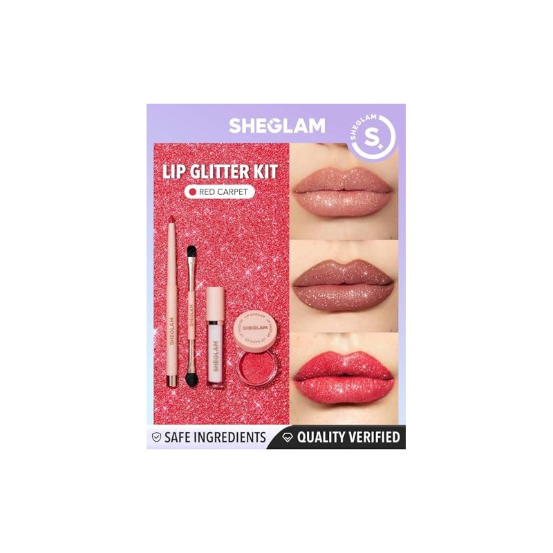 SHEGLAM Kit de purpurina Lip Dazzler (Red carpet, 3 g)